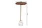Baxton Studio Gezana Drink Table with Marble Base - Compact Pedestal Accent Table with Clover Tray Top for Living Room or Sofa Side
