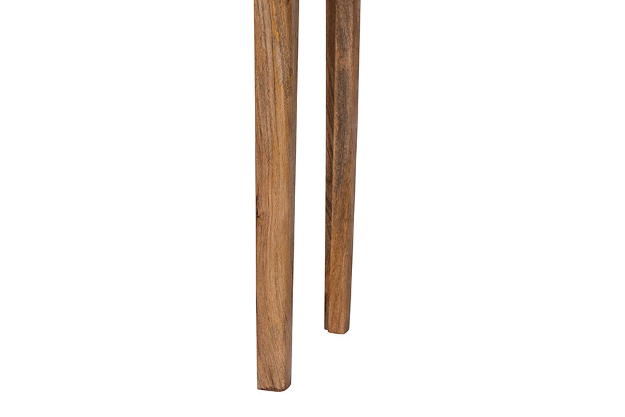 Baxton Studio Lluvia Slim Marble Console Table - Modern Accent Table with Mango Wood Frame for Entryway, Hallway, or Living Room