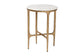 Baxton Studio Akanji Marble End Table - Modern Rustic Accent Table with Hand-Forged Metal Frame for Living Room or Seating Areas, Round