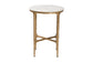 Baxton Studio Akanji Marble End Table - Modern Rustic Accent Table with Hand-Forged Metal Frame for Living Room or Seating Areas, Round