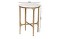 Baxton Studio Akanji Marble End Table - Modern Rustic Accent Table with Hand-Forged Metal Frame for Living Room or Seating Areas, Round