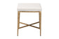 Baxton Studio Fumiye Ottoman Footstool - Modern Rustic Accent Stool with Hand-Forged Metal Frame and Upholstered Seat for Living Room or Sitting Room, Rectangle 18"