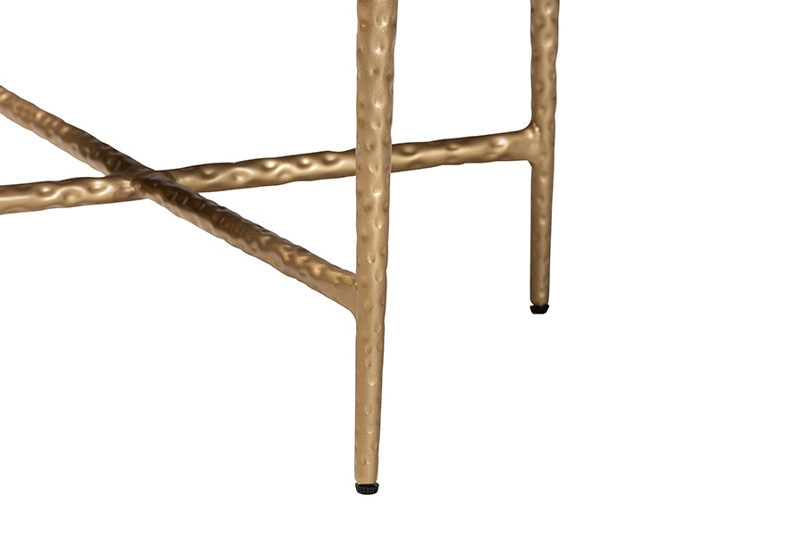 Baxton Studio Fumiye Ottoman Footstool - Modern Rustic Accent Stool with Hand-Forged Metal Frame and Upholstered Seat for Living Room or Sitting Room, Rectangle 18"