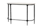 Baxton Studio Edsel Marble Console Table - Modern Rustic Accent Table with Hand-Forged Metal Frame for Living Room or Entryway, Rounded