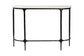 Baxton Studio Edsel Marble Console Table - Modern Rustic Accent Table with Hand-Forged Metal Frame for Living Room or Entryway, Rounded