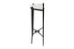 Baxton Studio Caledon Marble Console Table - Modern Rustic Accent Table with Hand-Forged Metal Frame and Half-Moon Tabletop