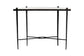 Baxton Studio Caledon Marble Console Table - Modern Rustic Accent Table with Hand-Forged Metal Frame and Half-Moon Tabletop