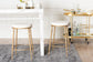 Baxton Studio Jessa Counter Stool - Modern Rustic Backless Stool with Hand-Forged Metal Frame and Integrated Footrest for Kitchen Island or Lounge