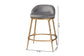 Baxton Studio Aarush Counter Stool - Modern Rustic Seating with Hand-Forged Metal Frame and Low Back for Kitchen Island or Lounge