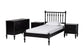 Baxton Studio Callison Spindle 4-Piece Bedroom Set - Farmhouse Platform Bed with Matching Dresser and 2-Drawer Nightstands, Black, Twin