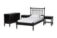 Baxton Studio Denita Spindle 4-Piece Bedroom Set - Farmhouse Platform Bed with Matching Dresser and 1-Drawer Nightstands, Black, Twin