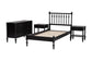 Baxton Studio Denita Spindle 4-Piece Bedroom Set - Farmhouse Platform Bed with Matching Dresser and 1-Drawer Nightstands, Black, Twin