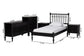 Baxton Studio Callison Spindle 5-Piece Bedroom Set - Farmhouse Platform Bed with Matching Dresser, Chest, and 2-Drawer Nightstands, Black. Twin