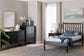 Baxton Studio Denita Spindle 4-Piece Bedroom Set - Farmhouse Platform Bed with Matching Dresser, Chest, and 1-Drawer Nightstand, Black, Twin