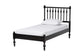 Baxton Studio Callison Spindle Platform Bed - Turned Farmhouse Bed Frame with Spoked Headboard and Sculpted Legs, Black, Twin