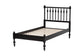 Baxton Studio Callison Spindle Platform Bed - Turned Farmhouse Bed Frame with Spoked Headboard and Sculpted Legs, Black, Twin
