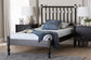 Baxton Studio Callison Spindle Platform Bed - Turned Farmhouse Bed Frame with Spoked Headboard and Sculpted Legs, Black, Twin