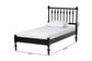 Baxton Studio Callison Spindle Platform Bed - Turned Farmhouse Bed Frame with Spoked Headboard and Sculpted Legs, Black, Twin