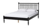 Baxton Studio Callison Spindle Platform Bed - Turned Farmhouse Bed Frame with Spoked Headboard and Sculpted Legs, Black, Queen