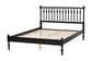 Baxton Studio Callison Spindle Platform Bed - Turned Farmhouse Bed Frame with Spoked Headboard and Sculpted Legs, Black, Full