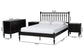 Baxton Studio Callison Spindle 4-Piece Bedroom Set - Farmhouse Platform Bed with Matching Dresser and 2-Drawer Nightstands, Black, Queen