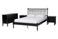 Baxton Studio Callison Spindle 4-Piece Bedroom Set - Farmhouse Platform Bed with Matching Dresser and 2-Drawer Nightstands, Black, Queen