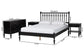 Baxton Studio Denita Spindle 4-Piece Bedroom Set - Farmhouse Platform Bed with Matching Dresser and 1-Drawer Nightstands, Black, Queen