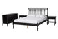 Baxton Studio Denita Spindle 4-Piece Bedroom Set - Farmhouse Platform Bed with Matching Dresser and 1-Drawer Nightstands, Black, Full