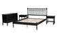 Baxton Studio Denita Spindle 4-Piece Bedroom Set - Farmhouse Platform Bed with Matching Dresser and 1-Drawer Nightstands, Black, Full