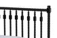 Baxton Studio Callison Spindle 5-Piece Bedroom Set - Farmhouse Platform Bed with Matching Dresser, Chest, and 2-Drawer Nightstands, Black, Full