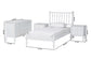 Baxton Studio Callison Spindle 4-Piece Bedroom Set - Farmhouse Platform Bed with Matching Dresser and 2-Drawer Nightstands, White, Twin