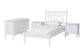Baxton Studio Callison Spindle 4-Piece Bedroom Set - Farmhouse Platform Bed with Matching Dresser and 2-Drawer Nightstands, White, Twin