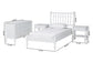 Baxton Studio Denita Spindle 4-Piece Bedroom Set - Farmhouse Platform Bed with Matching Dresser and 1-Drawer Nightstands, White, Twin