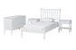 Baxton Studio Denita Spindle 4-Piece Bedroom Set - Farmhouse Platform Bed with Matching Dresser and 1-Drawer Nightstands, White, Twin