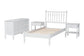 Baxton Studio Denita Spindle 4-Piece Bedroom Set - Farmhouse Platform Bed with Matching Dresser and 1-Drawer Nightstands, White, Twin