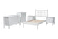 Baxton Studio Callison Spindle 5-Piece Bedroom Set - Farmhouse Platform Bed with Matching Dresser, Chest, and 2-Drawer Nightstands, White, Twin