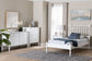 Baxton Studio Denita Spindle 4-Piece Bedroom Set - Farmhouse Platform Bed with Matching Dresser, Chest, and 1-Drawer Nightstand, White, Twin