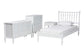 Baxton Studio Denita Spindle 4-Piece Bedroom Set - Farmhouse Platform Bed with Matching Dresser, Chest, and 1-Drawer Nightstand, White, Twin
