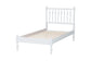 Baxton Studio Callison Spindle Platform Bed - Turned Farmhouse Bed Frame with Spoked Headboard and Sculpted Legs, White, Twin