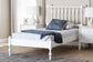 Baxton Studio Callison Spindle Platform Bed - Turned Farmhouse Bed Frame with Spoked Headboard and Sculpted Legs, White, Twin