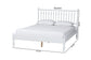 Baxton Studio Callison Spindle Platform Bed - Turned Farmhouse Bed Frame with Spoked Headboard and Sculpted Legs, White, Full