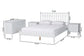 Baxton Studio Callison Spindle 4-Piece Bedroom Set - Farmhouse Platform Bed with Matching Dresser and 2-Drawer Nightstands, White, Full