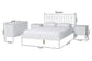 Baxton Studio Callison Spindle 4-Piece Bedroom Set - Farmhouse Platform Bed with Matching Dresser and 2-Drawer Nightstands, White, Full