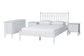 Baxton Studio Callison Spindle 4-Piece Bedroom Set - Farmhouse Platform Bed with Matching Dresser and 2-Drawer Nightstands, White, Full