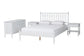 Baxton Studio Denita Spindle 4-Piece Bedroom Set - Farmhouse Platform Bed with Matching Dresser and 1-Drawer Nightstands, White, Queen
