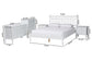 Baxton Studio Callison Spindle 5-Piece Bedroom Set - Farmhouse Platform Bed with Matching Dresser, Chest, and 2-Drawer Nightstands, White, Full