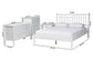 Baxton Studio Denita Spindle 4-Piece Bedroom Set - Farmhouse Platform Bed with Matching Dresser, Chest, and 1-Drawer Nightstand, White, Full