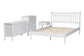 Baxton Studio Denita Spindle 4-Piece Bedroom Set - Farmhouse Platform Bed with Matching Dresser, Chest, and 1-Drawer Nightstand, White, Queen