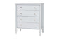 Baxton Studio Denita Spindle 4-Piece Bedroom Set - Farmhouse Platform Bed with Matching Dresser, Chest, and 1-Drawer Nightstand, White, Queen