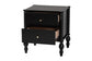 Baxton Studio Callison Spindle Nightstand - 2-Drawer Farmhouse Bedside Table with Turned Accents for Bedroom, Black